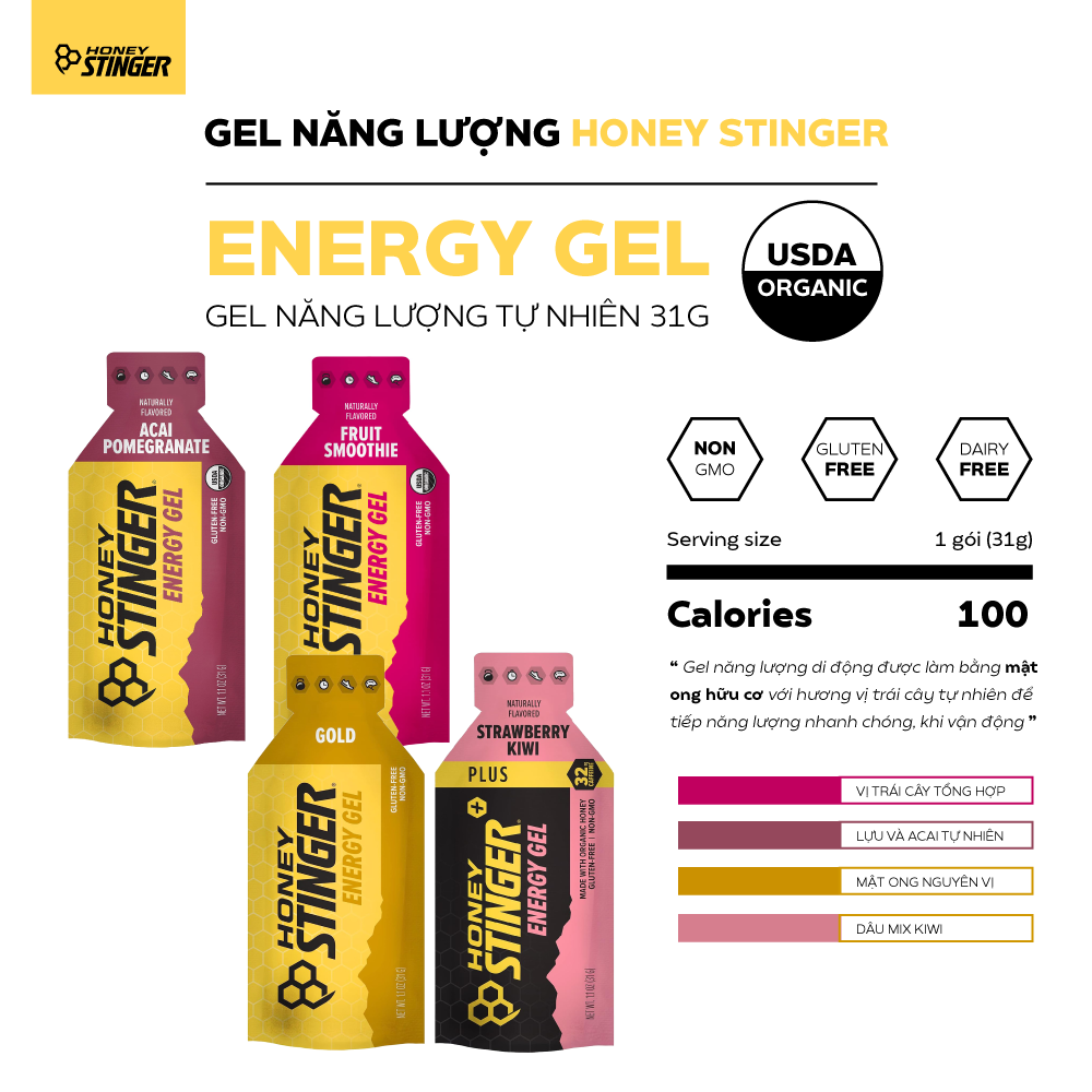 Gel Năng Lượng Organic Honey Stinger 31g
