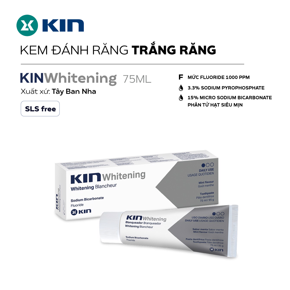  Kem đánh răng làm trắng răng Kin Whitening 75ml 