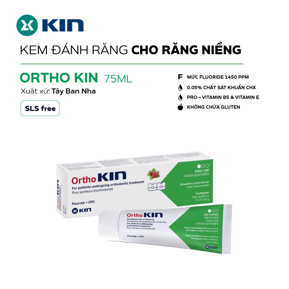  Kem đánh răng Ortho Kin cho răng niềng 75ml 