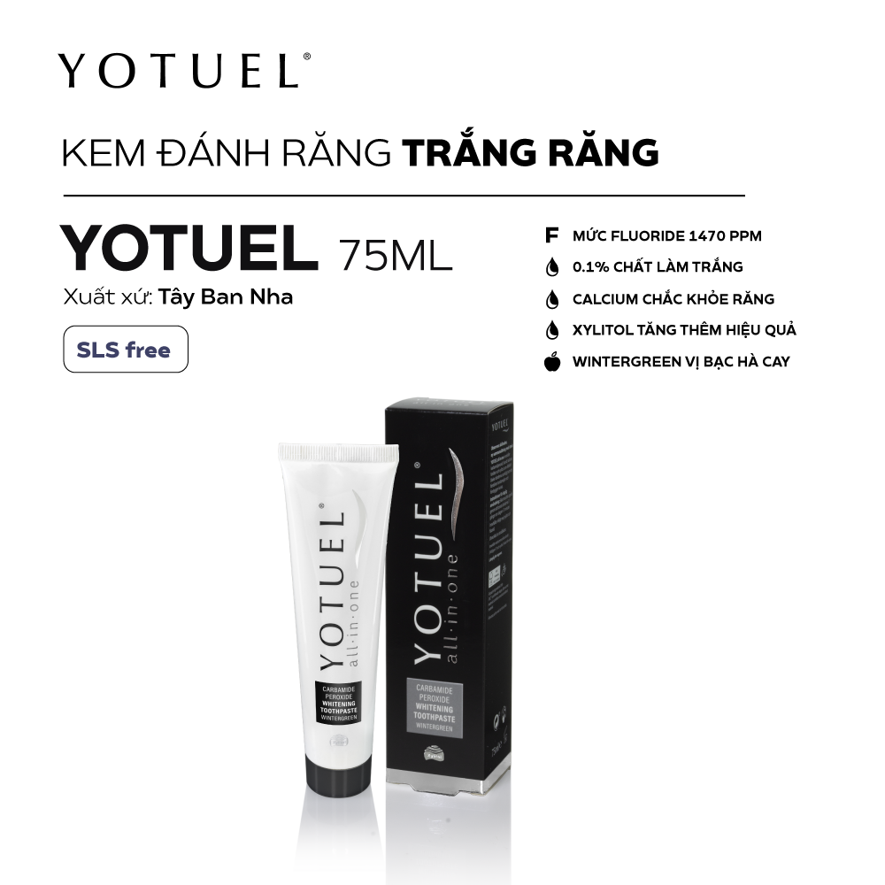  Kem đánh răng Yotuel Wintergreen làm trắng răng 75ml 