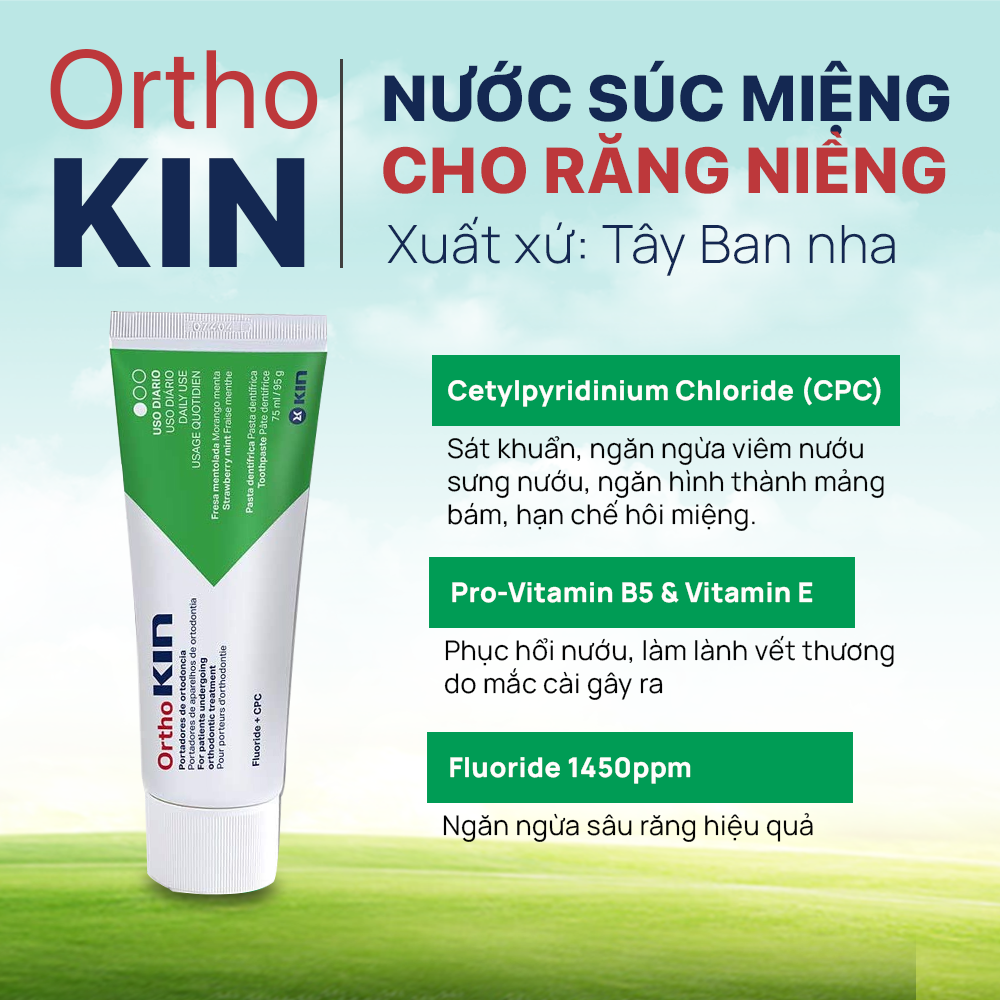 Combo kem đánh răng và nước súc miệng Ortho Kin