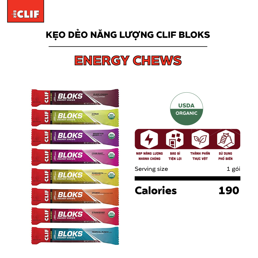 Kẹo Dẻo Clif Bloks Bổ Sung Năng Lượng 60g