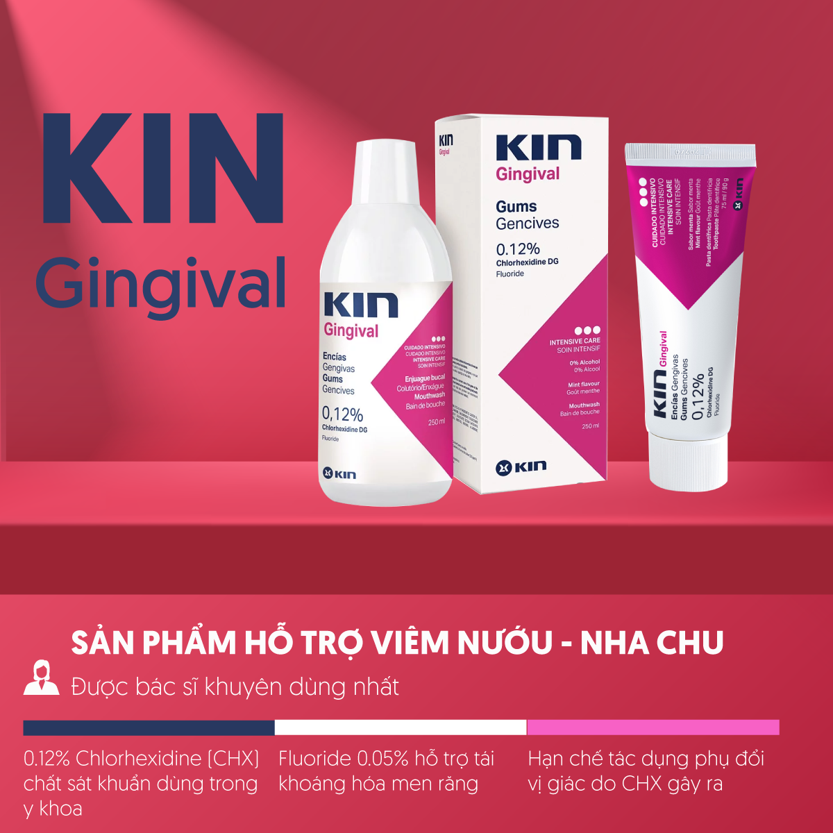  Kem đánh răng Kin Gingival ngừa viêm nướu 75ml 