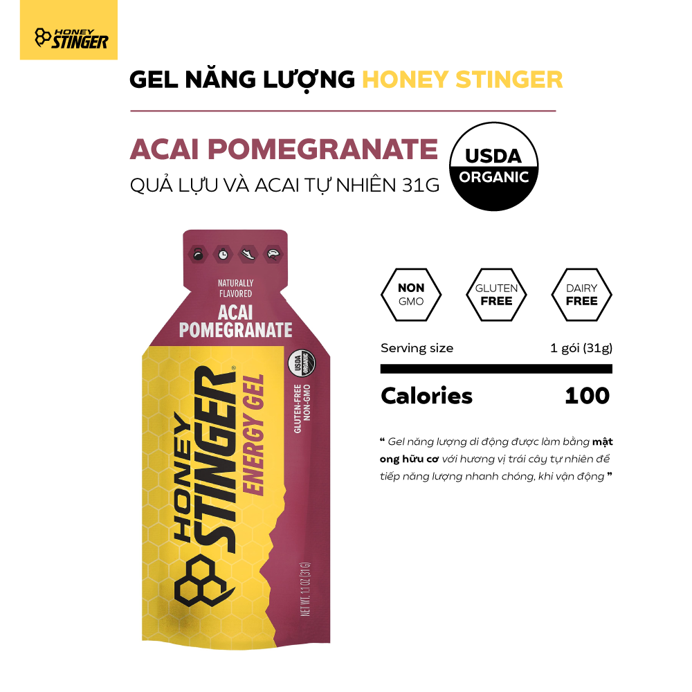  Gel Năng Lượng Organic Honey Stinger 31g 