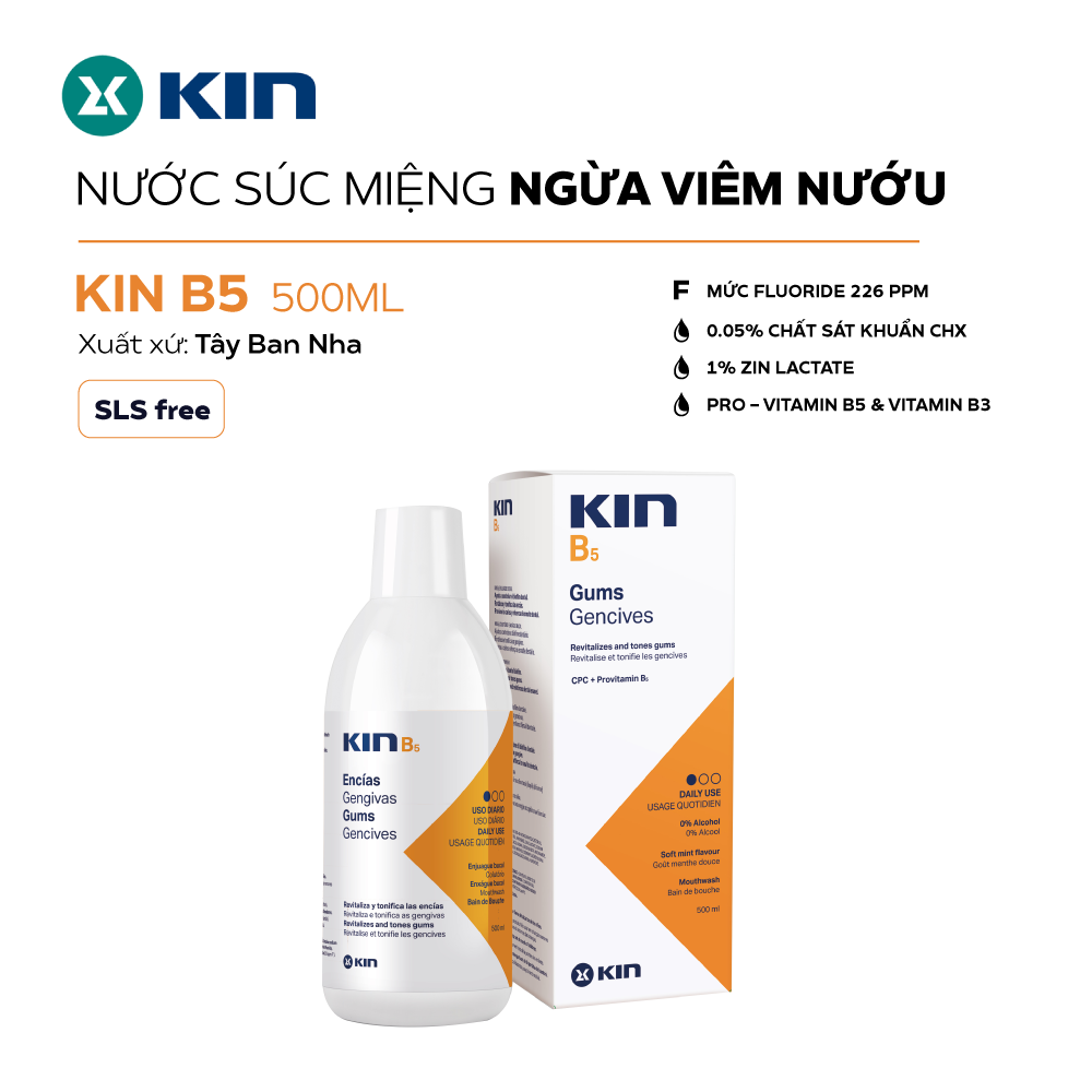  Nước súc miệng Kin B5 ngừa viêm nướu 500ml 