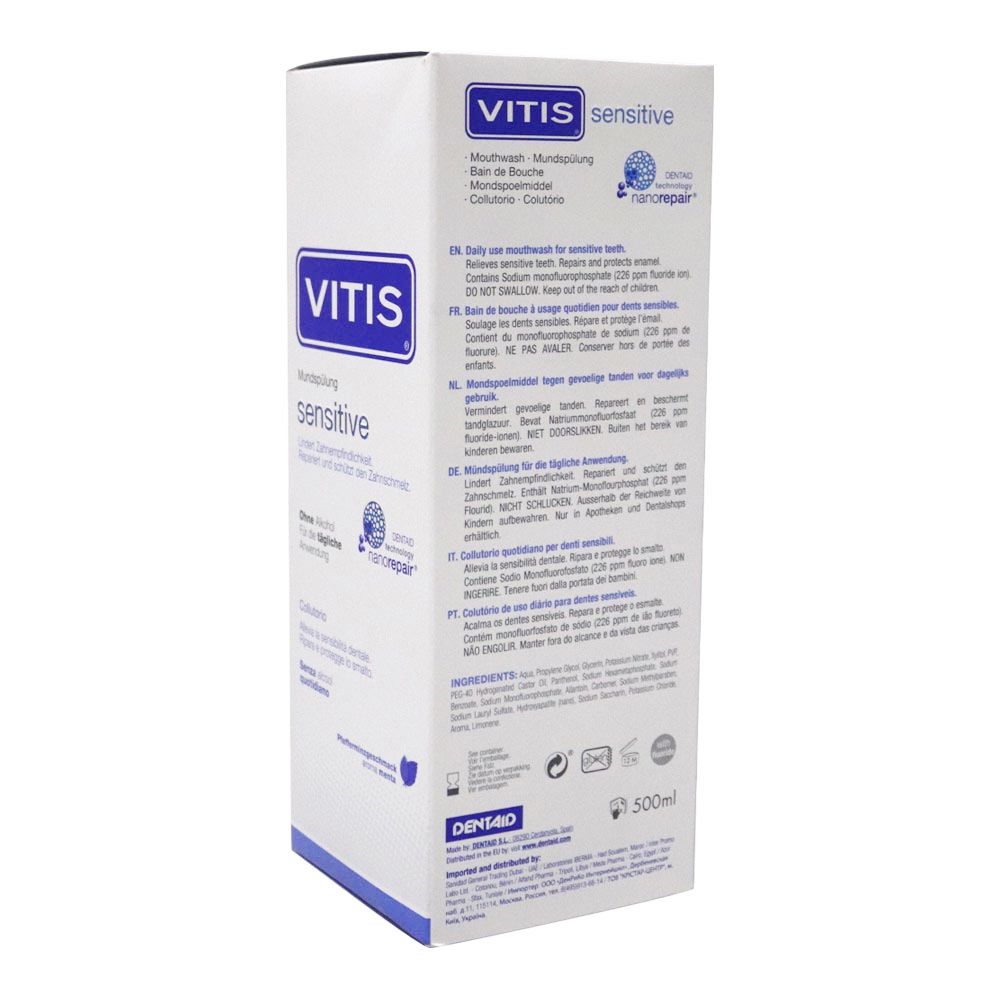 Nước súc miệng Vitis Sensitive ngừa ê buốt 500ml