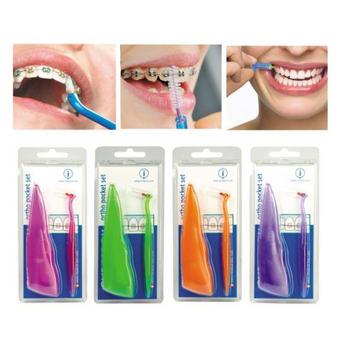  Bộ tăm chải kẽ răng Curaprox Ortho Pocket Set cho răng niềng 