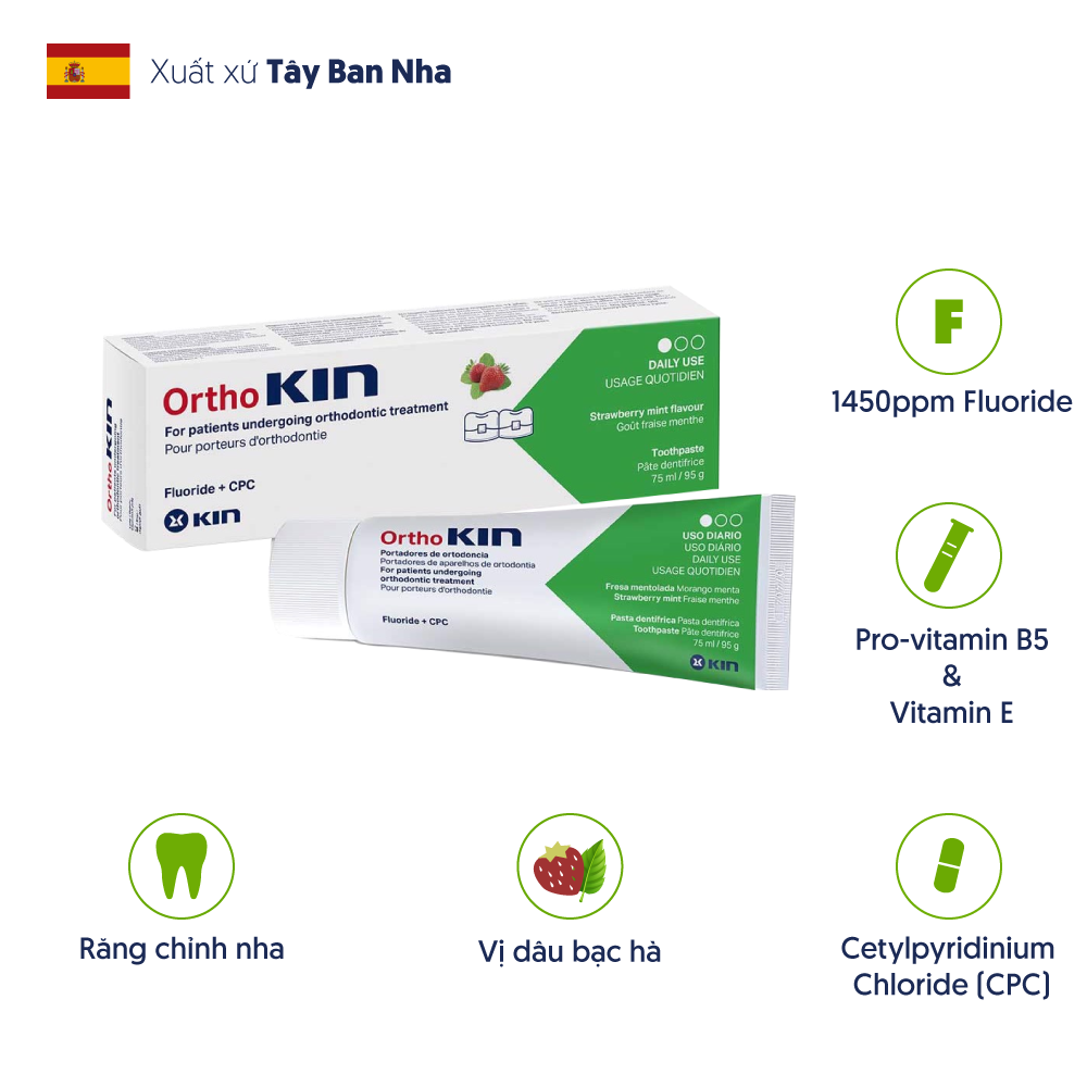 Combo kem đánh răng và nước súc miệng Ortho Kin