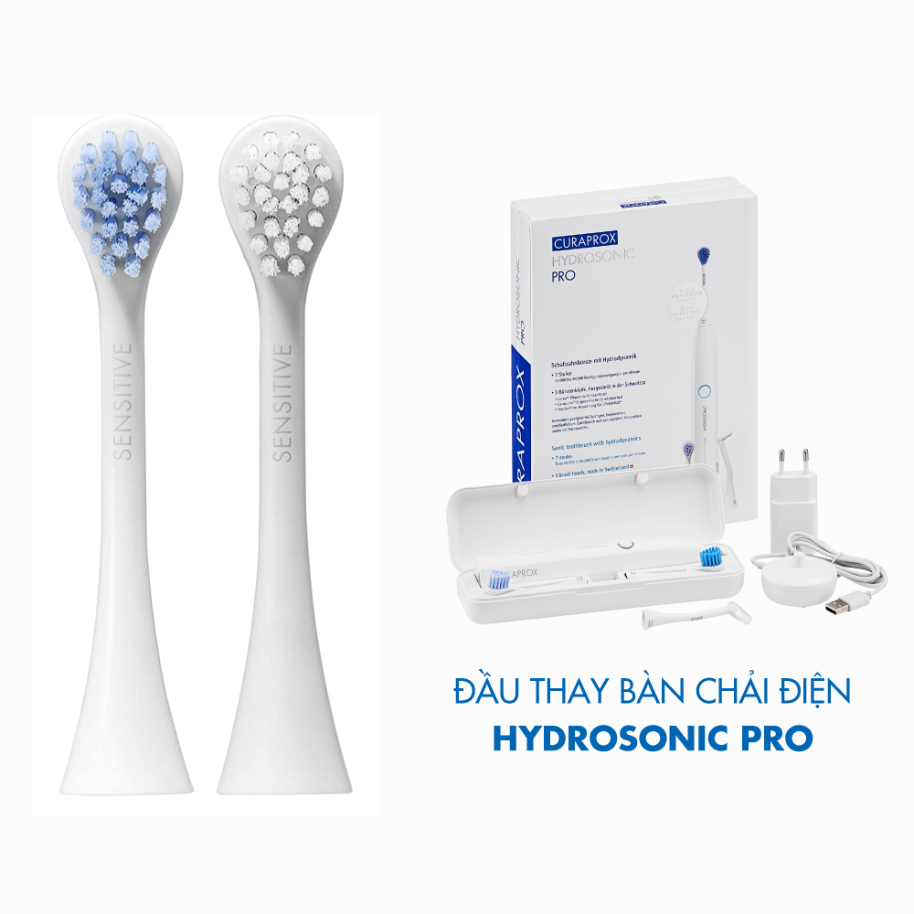 Bộ 02 đầu bàn chải điện Curaprox Hydrosonic/Sensitive