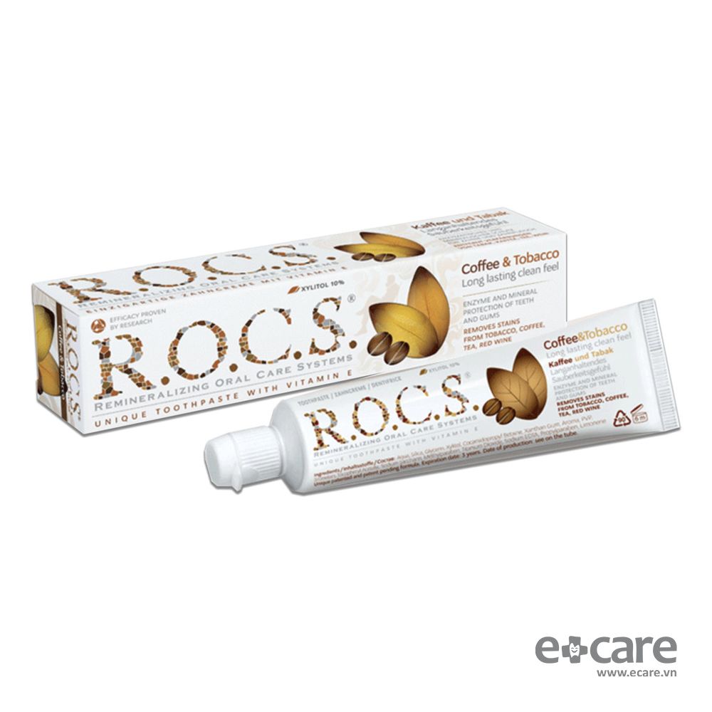 Kem đánh răng R.O.C.S. Coffee & Tobacco làm trắng răng 60ml
