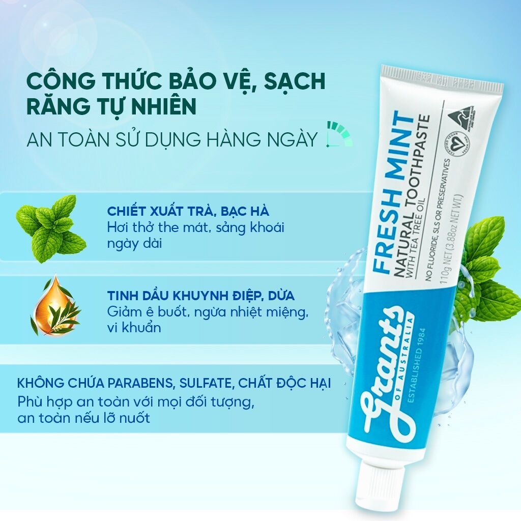 Kem đánh răng Grants hữu cơ 110g