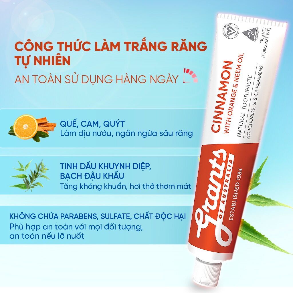Kem đánh răng Grants hữu cơ 110g