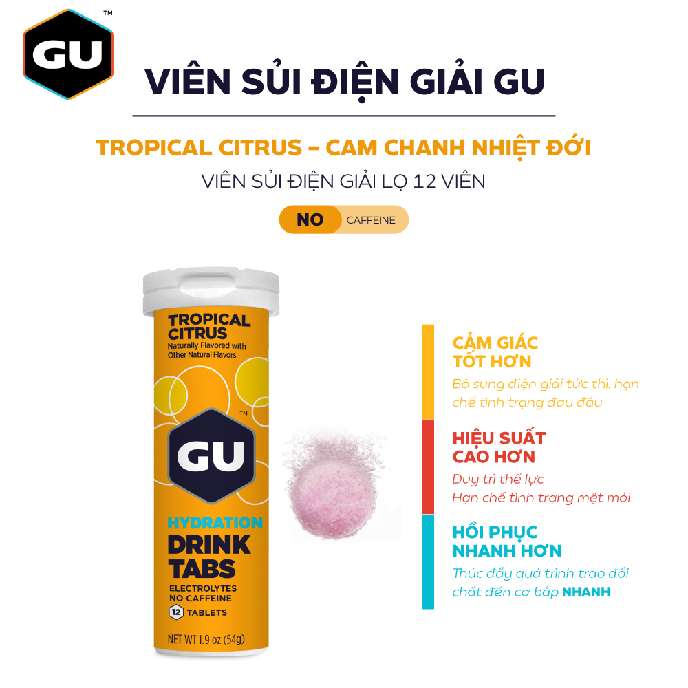 Viên sủi điện giải GU hộp 12 viên