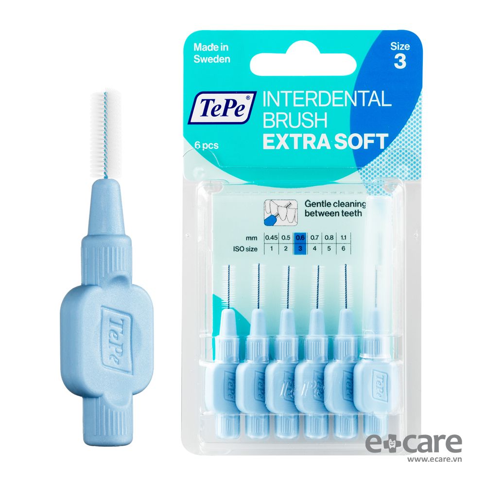 Bàn chải kẽ TePe Extra Soft size 0.6mm (xanh dương)