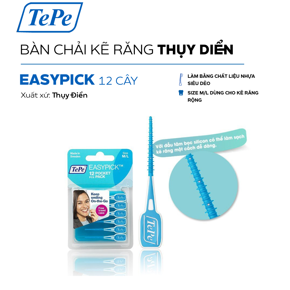  Tăm răng TePe EasyPick Size M/L (màu xanh) 
