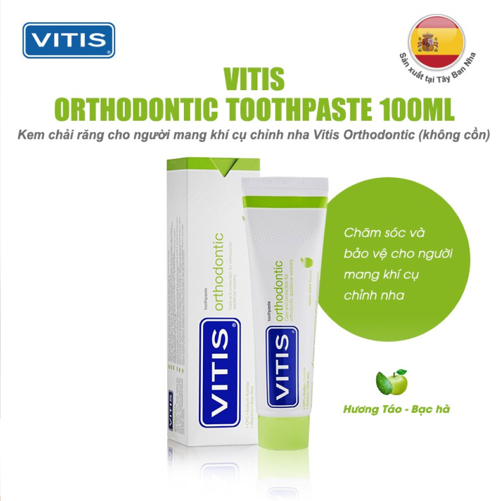  Kem đánh răng Vitis Orthodontic cho răng niềng 100ml 