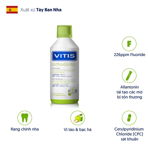  Nước súc miệng Vitis Orthodontic cho răng niềng 500ml 