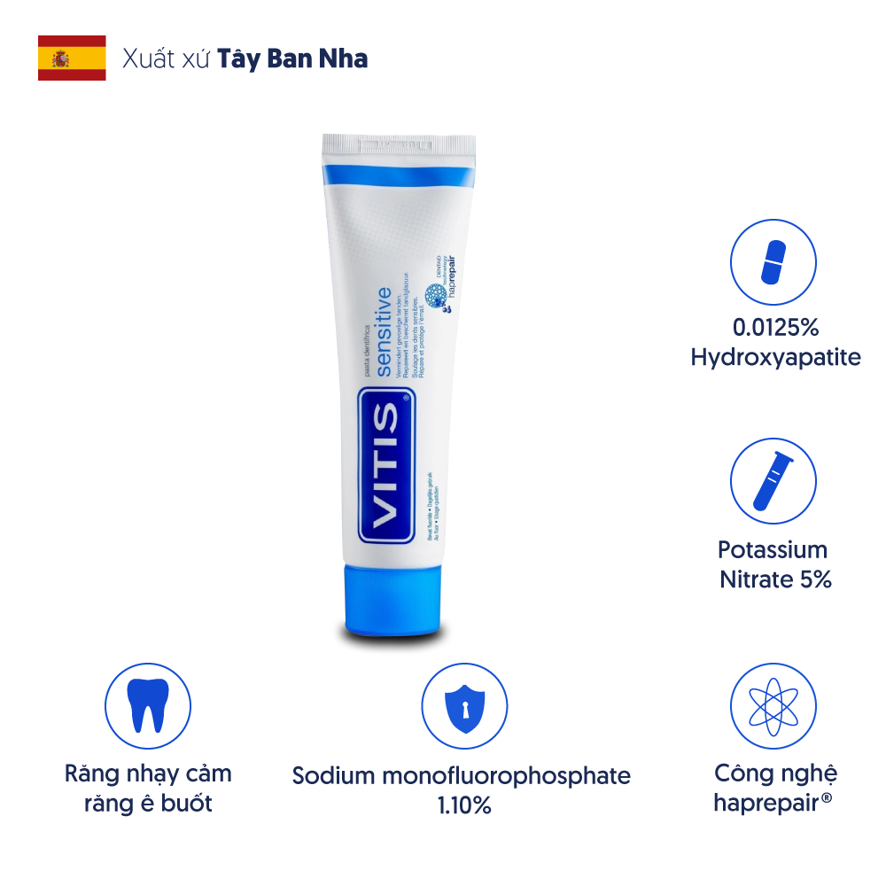  Kem đánh răng Vitis Sensitive ngừa ê buốt 100ml 