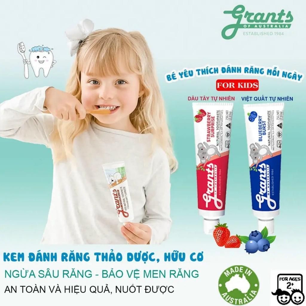 Kem đánh răng trẻ em Grants Of Australia Kids Natural Toothpaste 75g