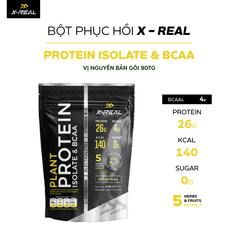  Bột phục hồi năng lượng X-Real với BCAA và Protein thực vật 907g 