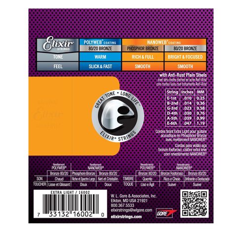 ELIXIR 16002 Acoustic Guitar Strings
