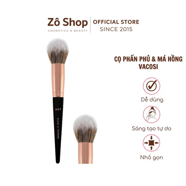 Cọ đánh phấn má Vacosi Blush and Powder Brush M27 Mỹ phẩm Nhật Zô
