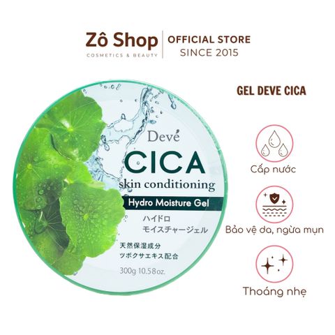 Gel 5 in 1 dưỡng ẩm, cấp nước, bảo vệ da, ngừa mụn - Devé CICA Hydro Moisture Gel 300g