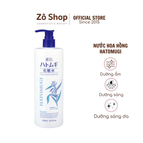 Nước hoa hồng dưỡng ẩm, trắng da - Reihaku Hatomugi Lotion 500ml