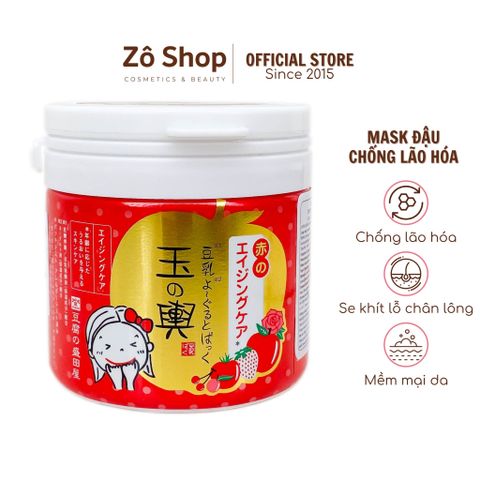 Mặt nạ đậu hũ chống lão hóa, se khít lỗ chân lông - Moritaya Tamanokoshi Red Aging Care 150g