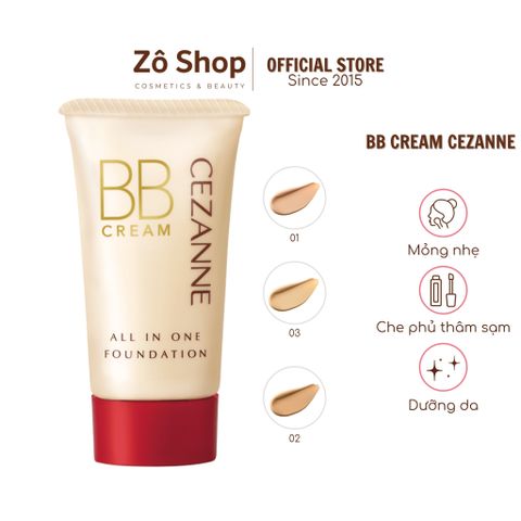 BB Cream 5 in 1 che phủ tự nhiên - Cezanne All In One Foundation SPF 23 PA++ 40g