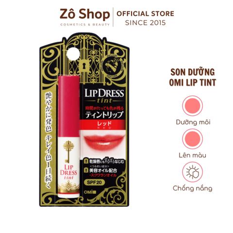 Son tint đỏ tươi - Omi Brothers Menturm Lip Dress Tint R SPF20 (2g)