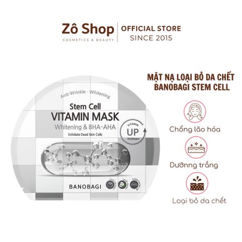 Mặt nạ vitamin và tế bào gốc dưỡng trắng, loại bỏ da chết - Banobagi Stem Cell Vitamin Mask Whitening And BHA-AHA 30g