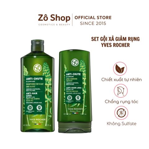 Set gội xả giảm rụng tóc Yves Rocher Anti Hair Loss With White Lupin Fortifying