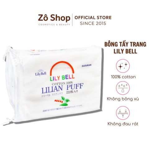 Bông tẩy trang 100% cotton - Lily Bell Lilian Puff Cotton 222 miếng
