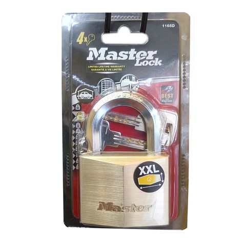  Ổ khóa bấm Master Lock 1165 EURD thân đồng thau 60mm 4 chìa vi tính 