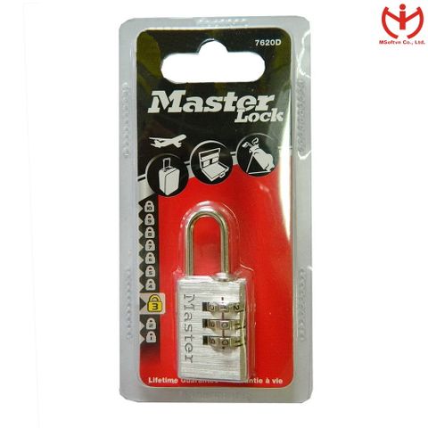  Khóa Vali Master Lock 7620 EURD - Khóa Số - Màu Bạc - 20mm 