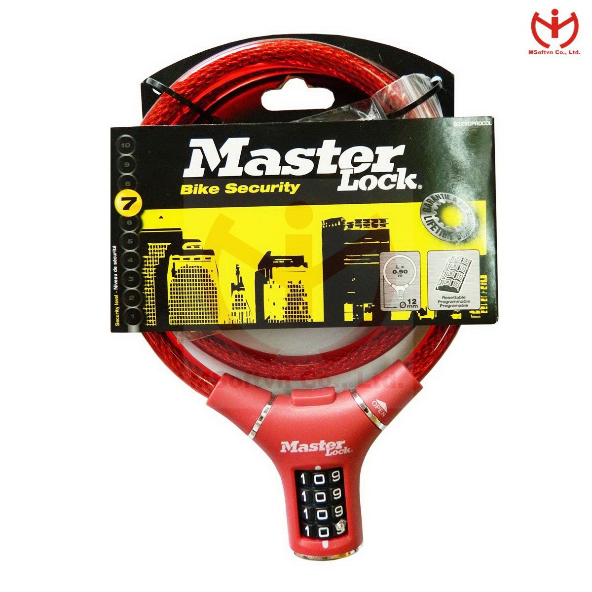 Khóa Số Dây Cáp Master Lock 8229 DPROCOL Dài 90cm x 12mm - MSOFT