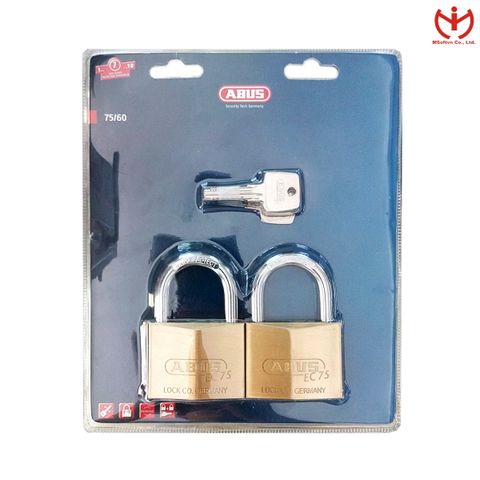  Bộ 2 Ổ Khóa ABUS EC 75/60 CT Thân Đồng Rộng 60mm Chìa Vi Tính - MSOFT 