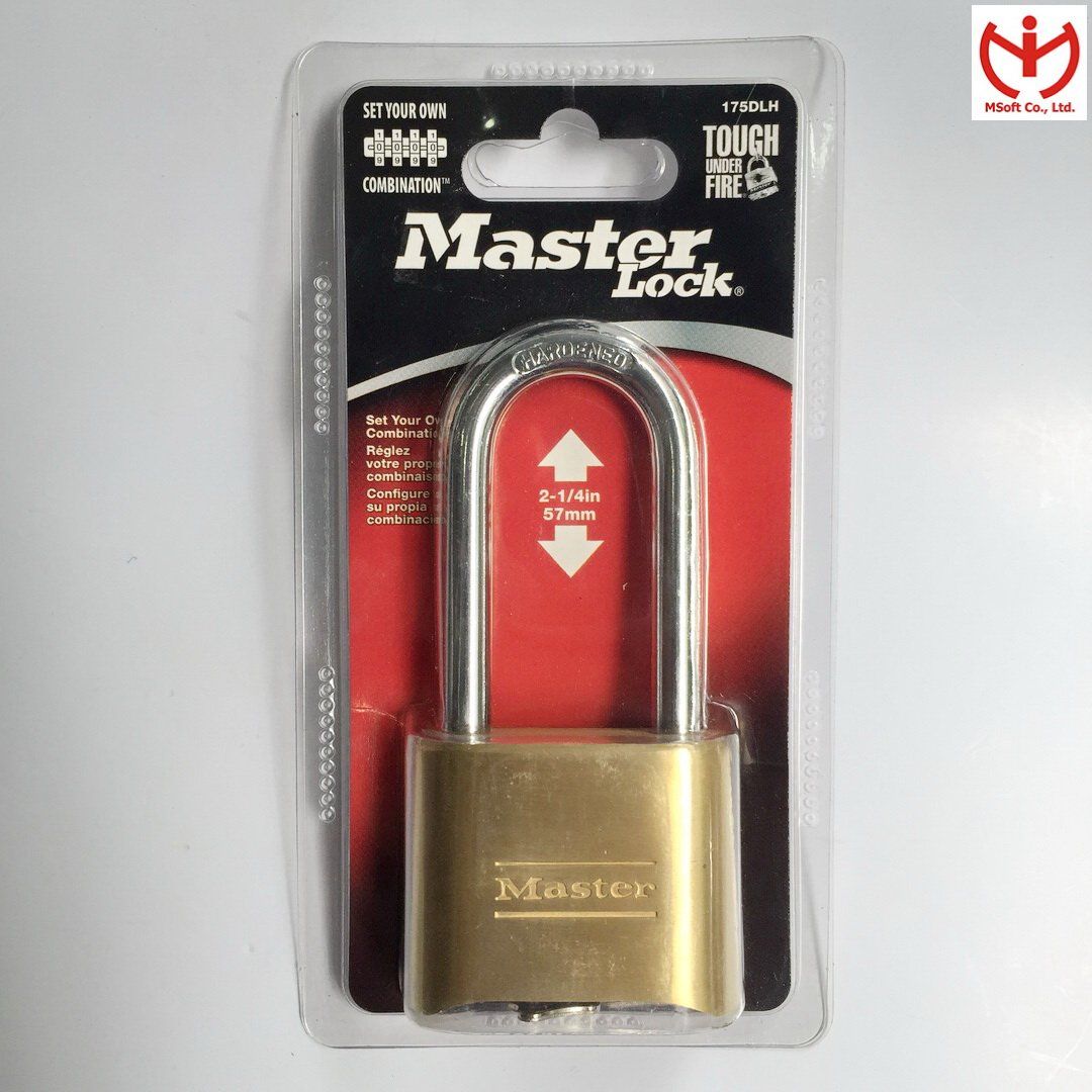 Ổ khóa số thân đồng càng dài Master Lock 175 DLH - MSOFT