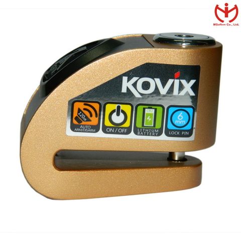  Khóa đĩa xe máy báo động KOVIX KD6-CG - Màu đồng - MSOFT 