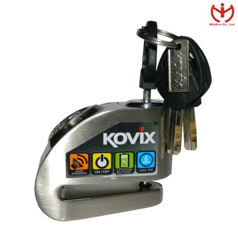  Khóa đĩa xe máy báo động KOVIX KD6-SS (Inox) 