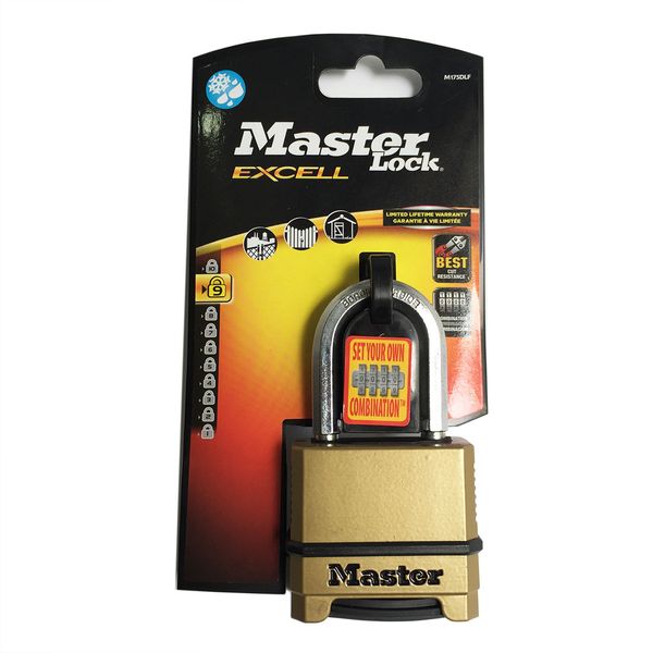 Khóa số Master Lock M175 EURDLF thân bọc đồng rộng 60mm càng dài MSoft