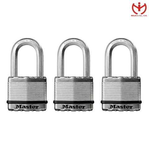  Bộ 3 ổ khóa chống cắt Master Lock M5X EURTRILF - 2 Chìa Răng Cưa - MSOFT 