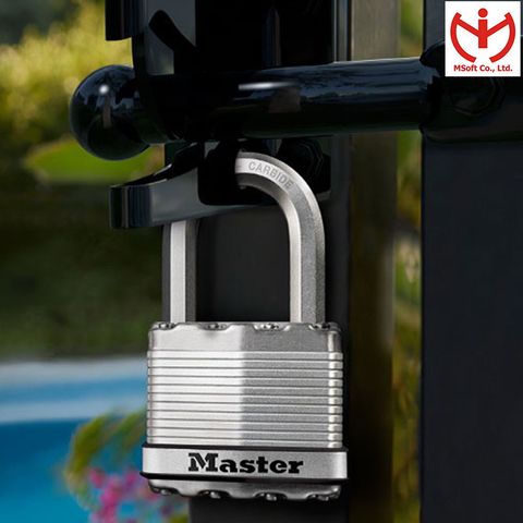  Khóa Chống Cắt Master Lock M5X DLF Thân Rộng 52mm Càng Dài 2 Chìa Răng Cưa - MSOFT 