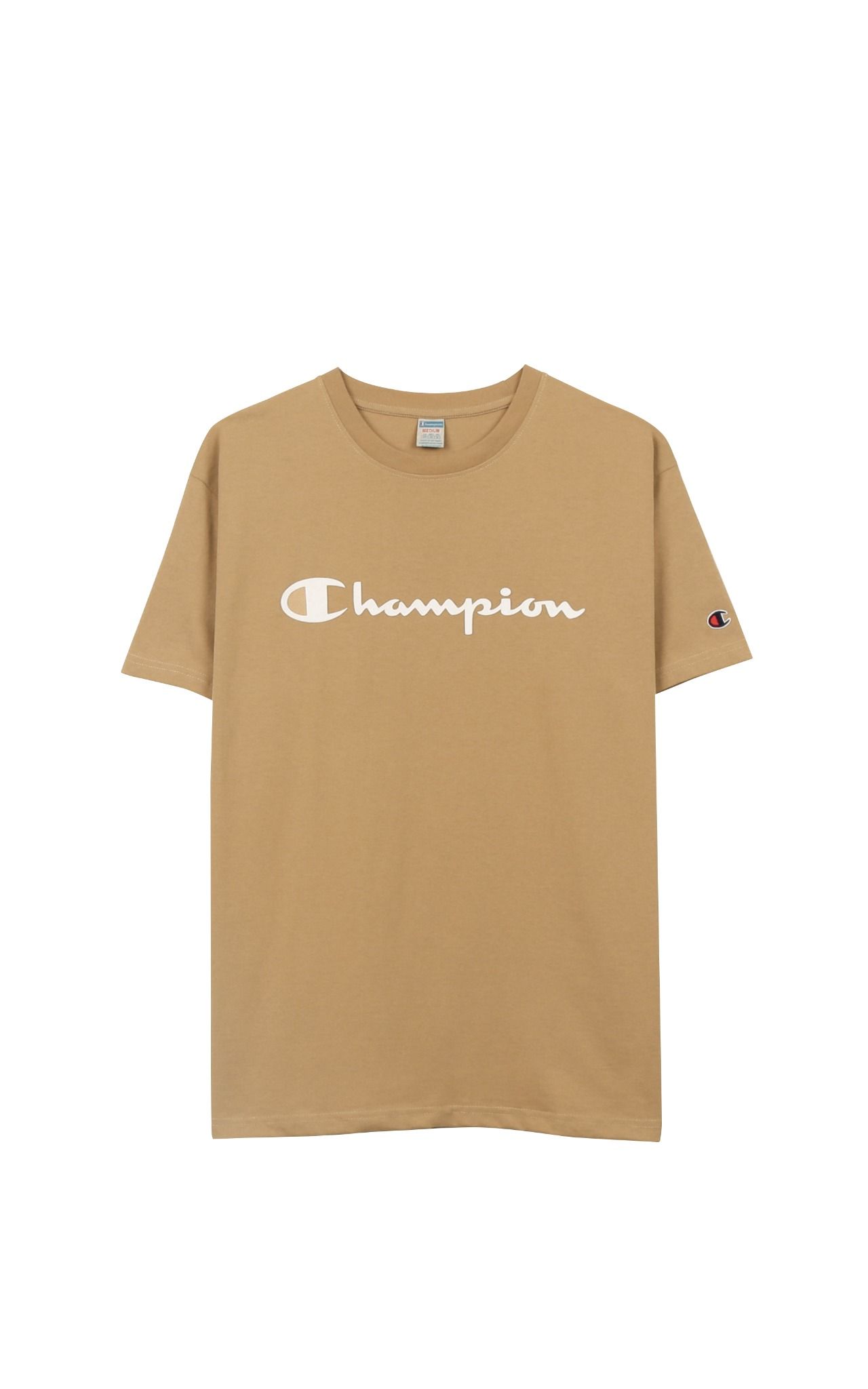 Champion Graphic Big Logo T-Shirt In Tan
