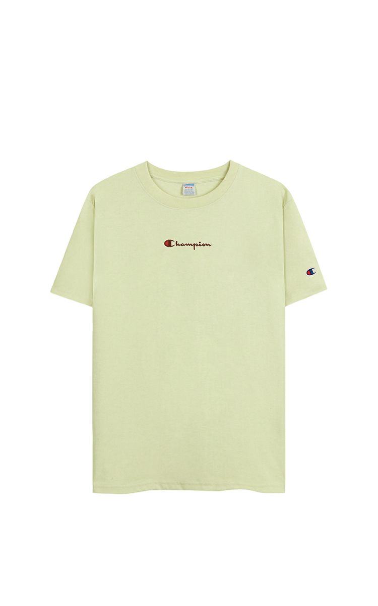 Champion Embroidered Logo In the Middle T-Shirt In Avocado Green