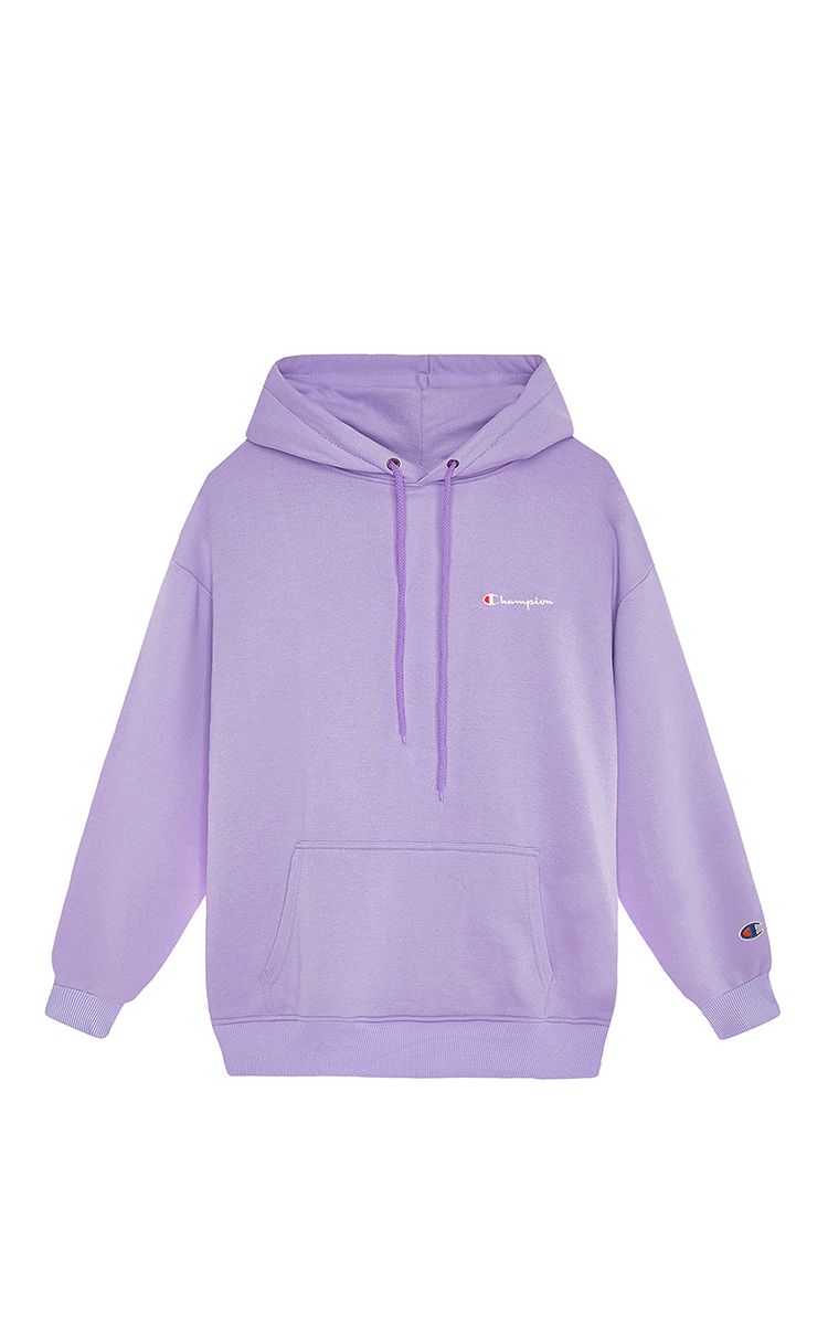 Champion Embroidered Logo Hoodie In Purple
