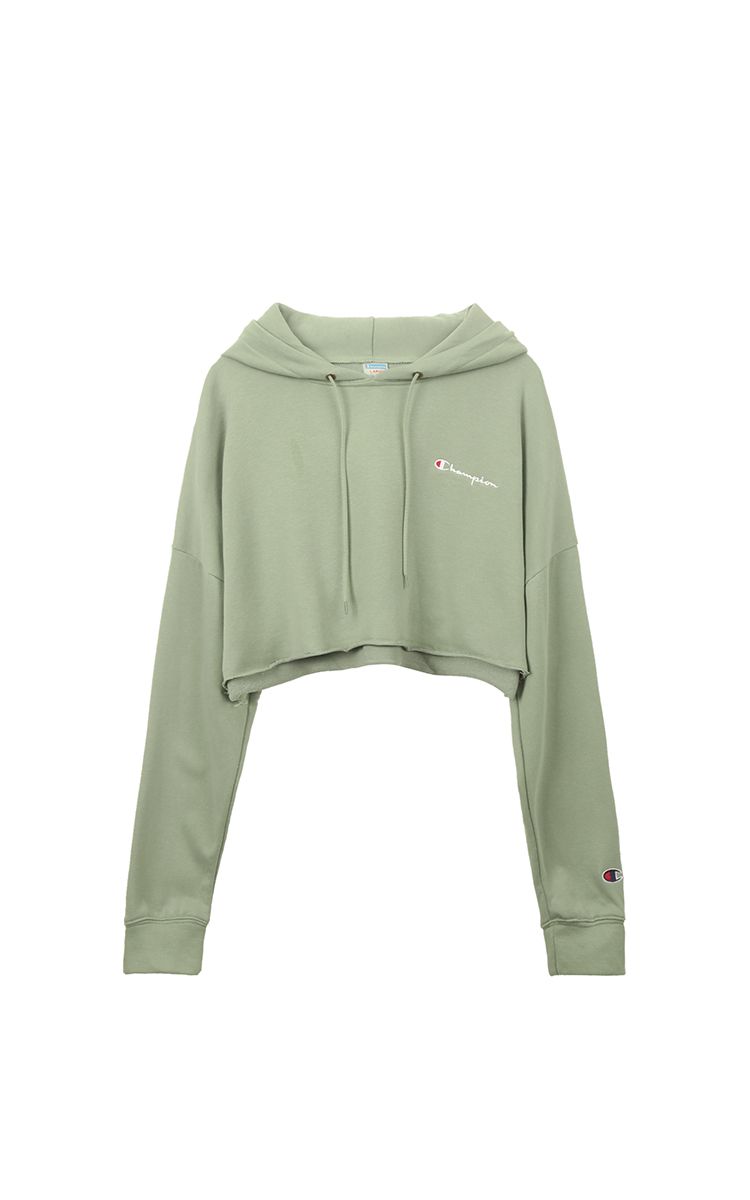 Champion Cropped Cut Off Hood- Fit In Green Mint