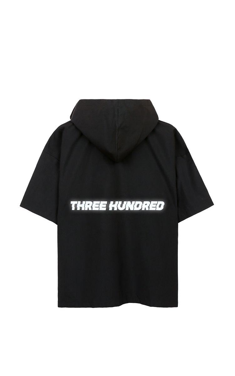 Three Hundred Reflective Hoodie Short Sleeve In Black