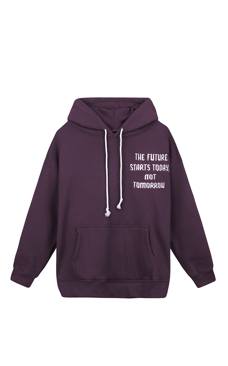 The Earth Embroidered Hoodie In Purple
